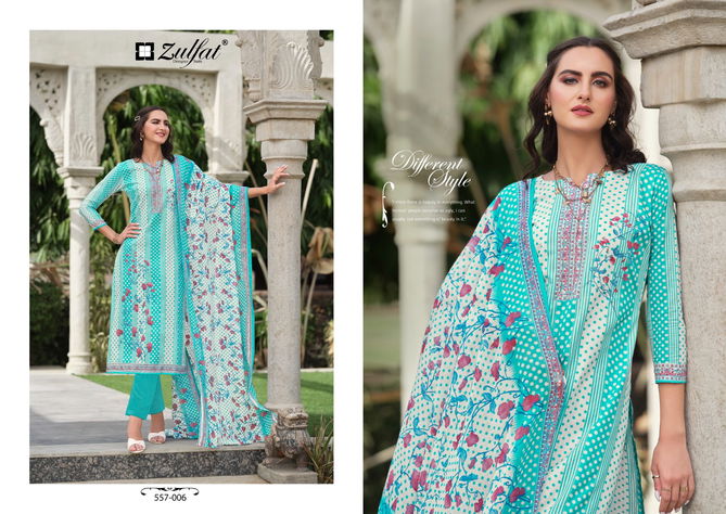 Nazrana Vol 3 By Zulfat Designer Printed Pure Cotton Dress Material Wholesale Online
